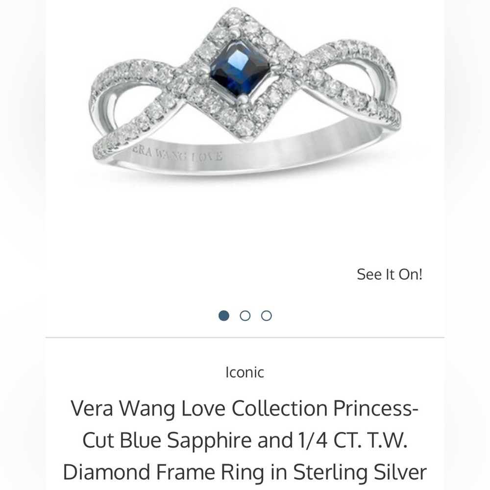 Beautiful lightly worn ring adorned with diamonds and sapphire.